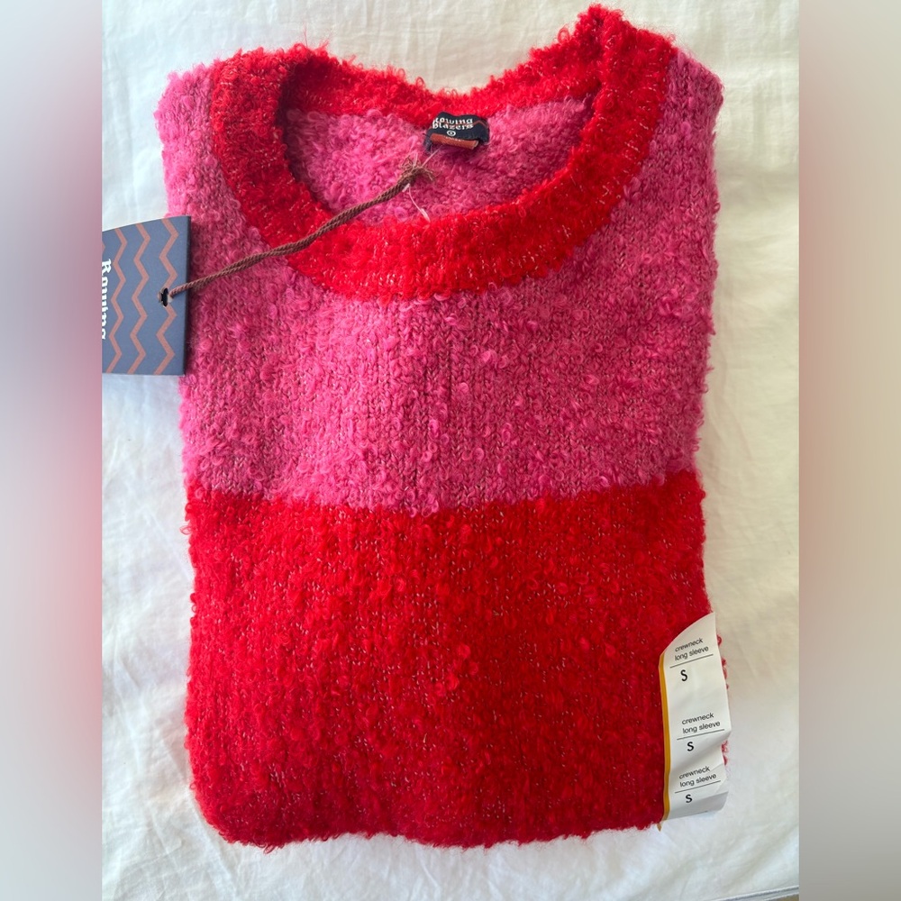 Rowing Blazers Small Red Sweater Fuzzy NWT
